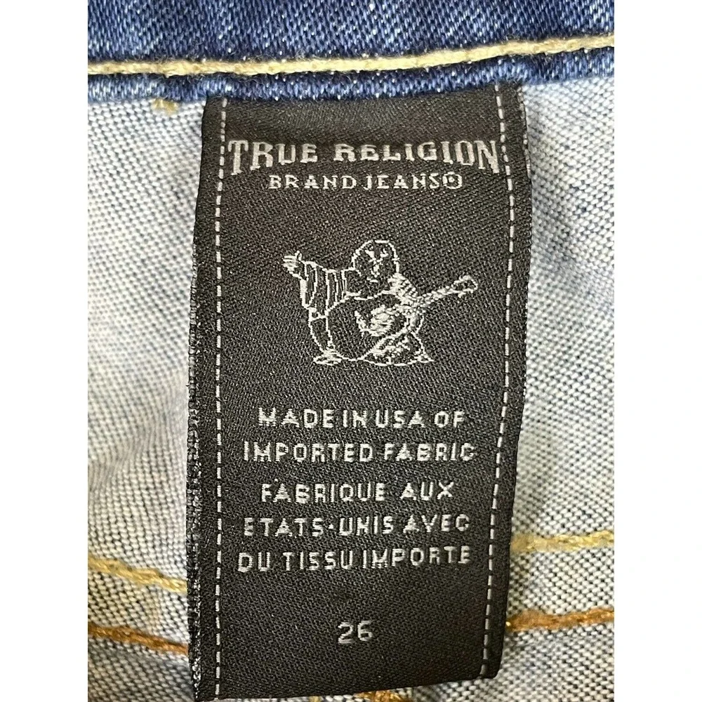 True Religion Victoria‎ Womens 26 Skinny Jeans Stretch Embroidered Regular Fit - Picture 7 of 11